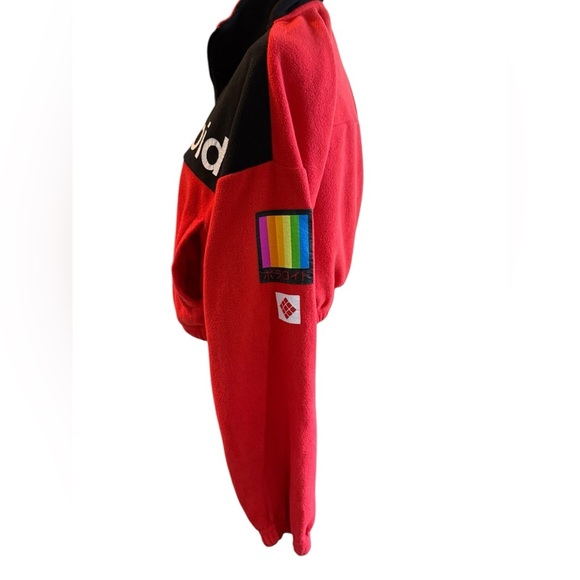 Polaroid Red and Black Half-Zip Fleece crop pullover Women’s size Medium - Picture 8 of 9